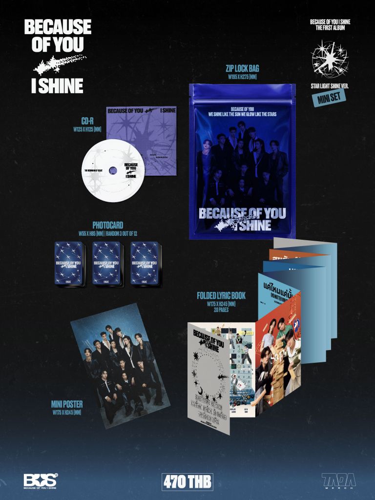 BECAUSE OF YOU, I SHINE MINI SET ALBUM STAR LIGHT SHINE VERSION.