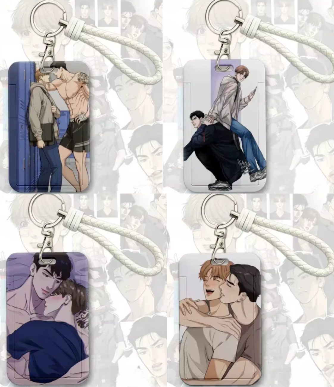 Jinx Korean BL manhwa acrylic ID and photocard holder keychain, collectible merchandise.