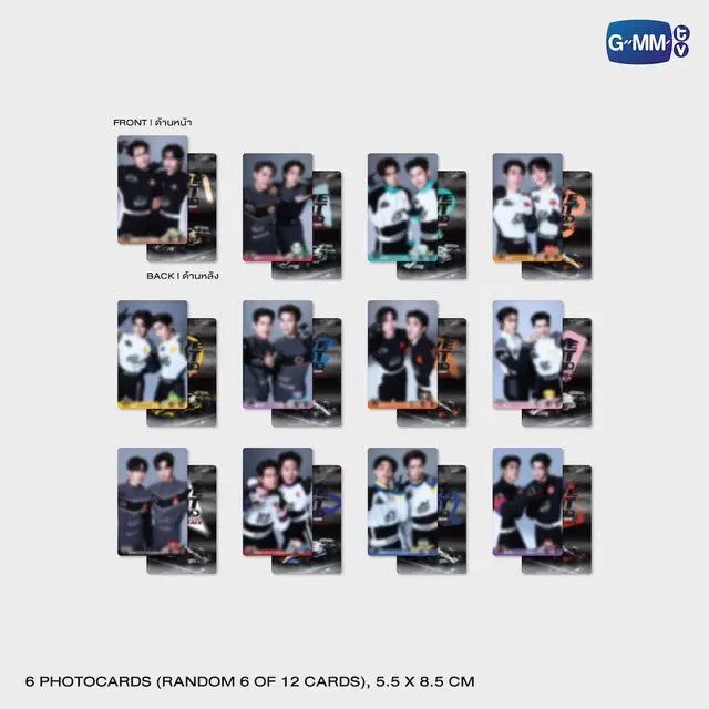 LOVE OUT LOUD FAN FEST 2026 Heart Race bonus photocards blurred preview 6 random cards from 12 designs official GMMTV merchandise