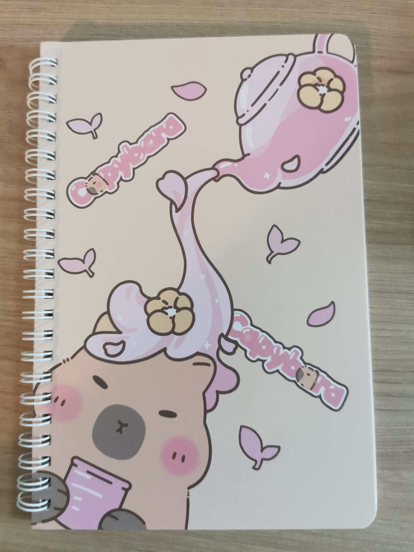 Capybara A5 Coil Notebook with cute and stylish cover, horizontal flip layout and coil binding, compact and practical for notes, journaling, or daily planning.