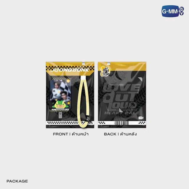 JAIDEE Phone Strap packaging front and back LOVE OUT LOUD FAN FEST 2026 Heart Race official GMMTV merchandise
