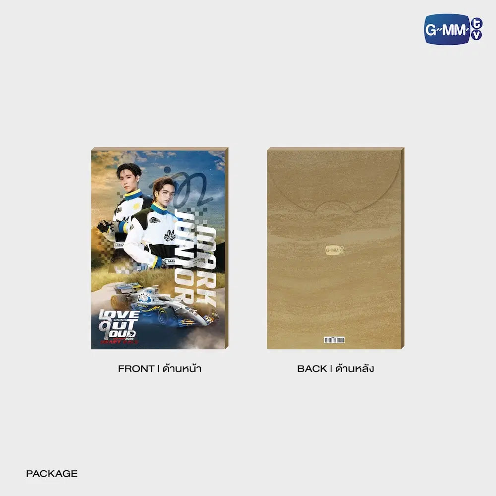 Junior Mark mini photo set packaging front and back GMMTV Heart Race 2026 official box