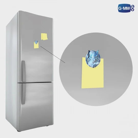 LYKN MagSafe griptok magnetic grip attached to fridge surface