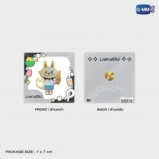 LYKYOU character metal pin official packaging