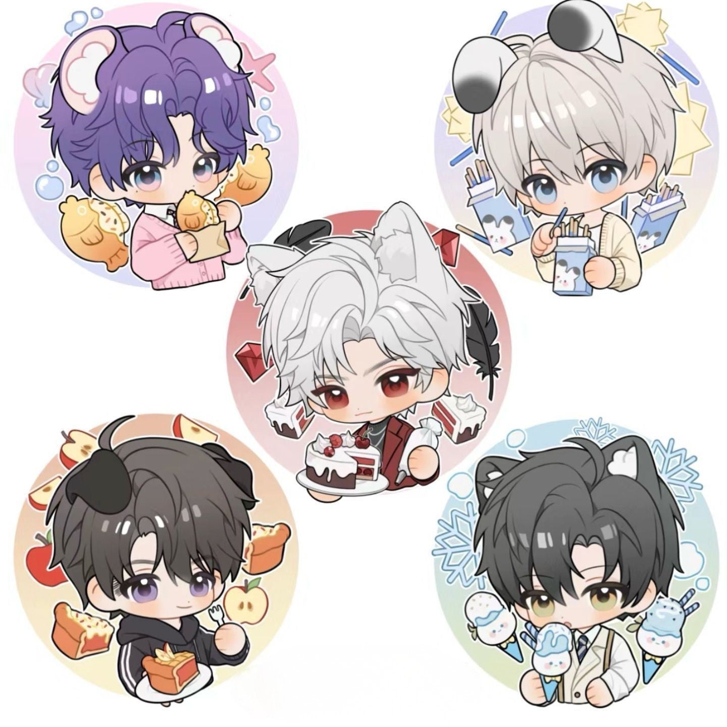 Lot De 5 Badges Love Deepspace – Épingles Cool 75 Mm – Décoration Vêtement, Sac, Trousse – Alliage