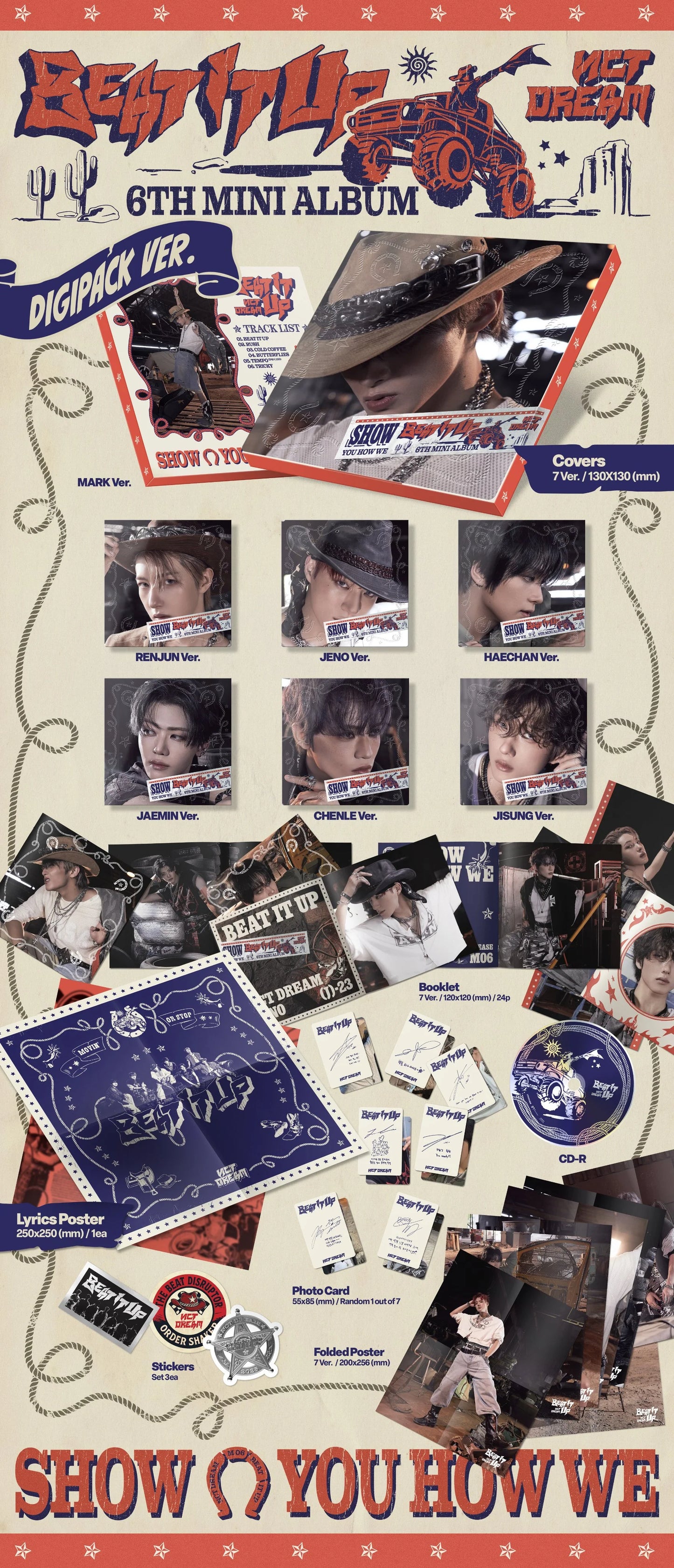 Contents overview of the new pre-order for NCT DREAM - Beat It Up (Digi pack ver.).
