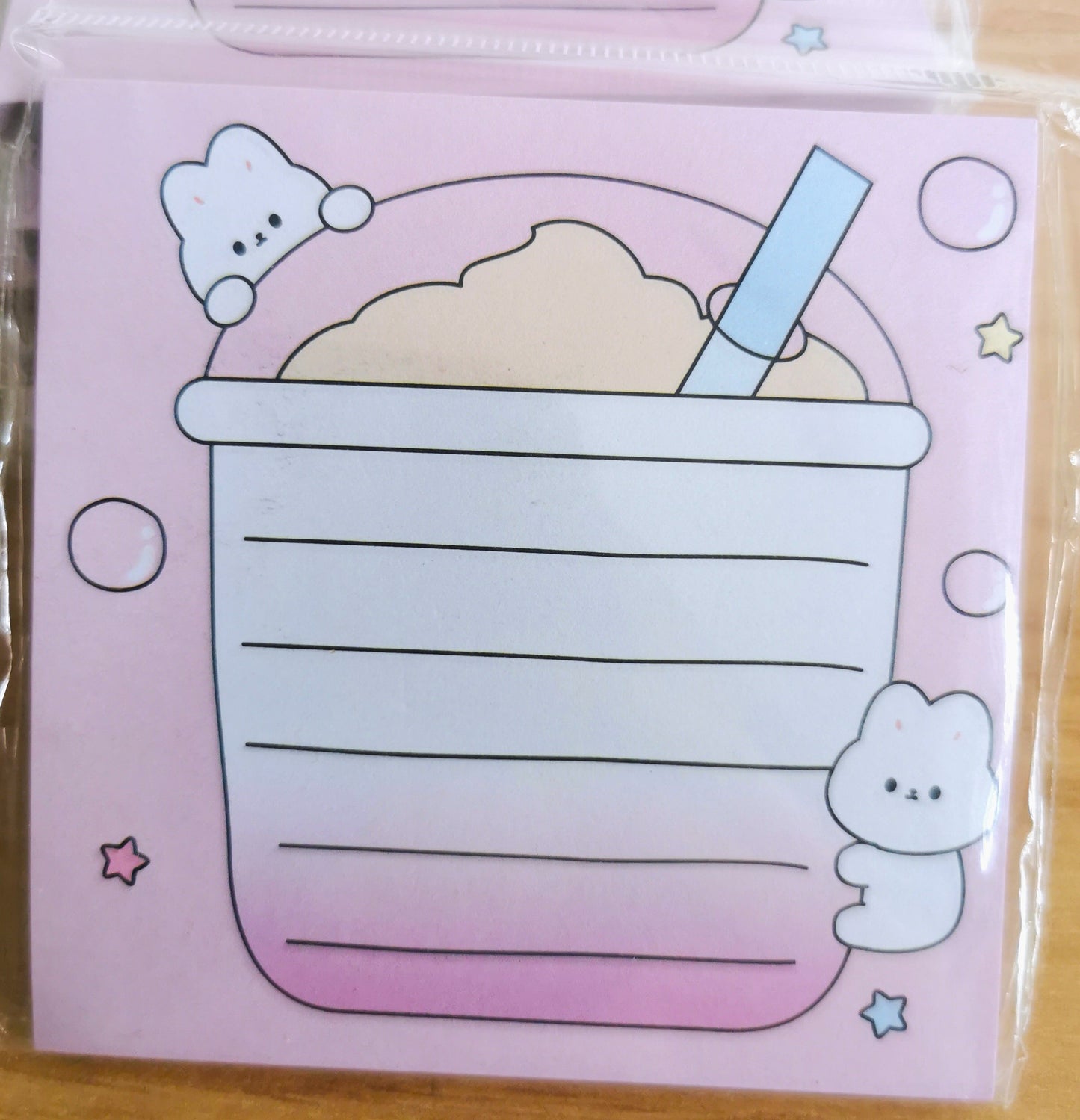 Cute Sticky Notes 3x3 memo pad with strong self-adhesive, colourful and fun stationery for office, school, home, or gifting.