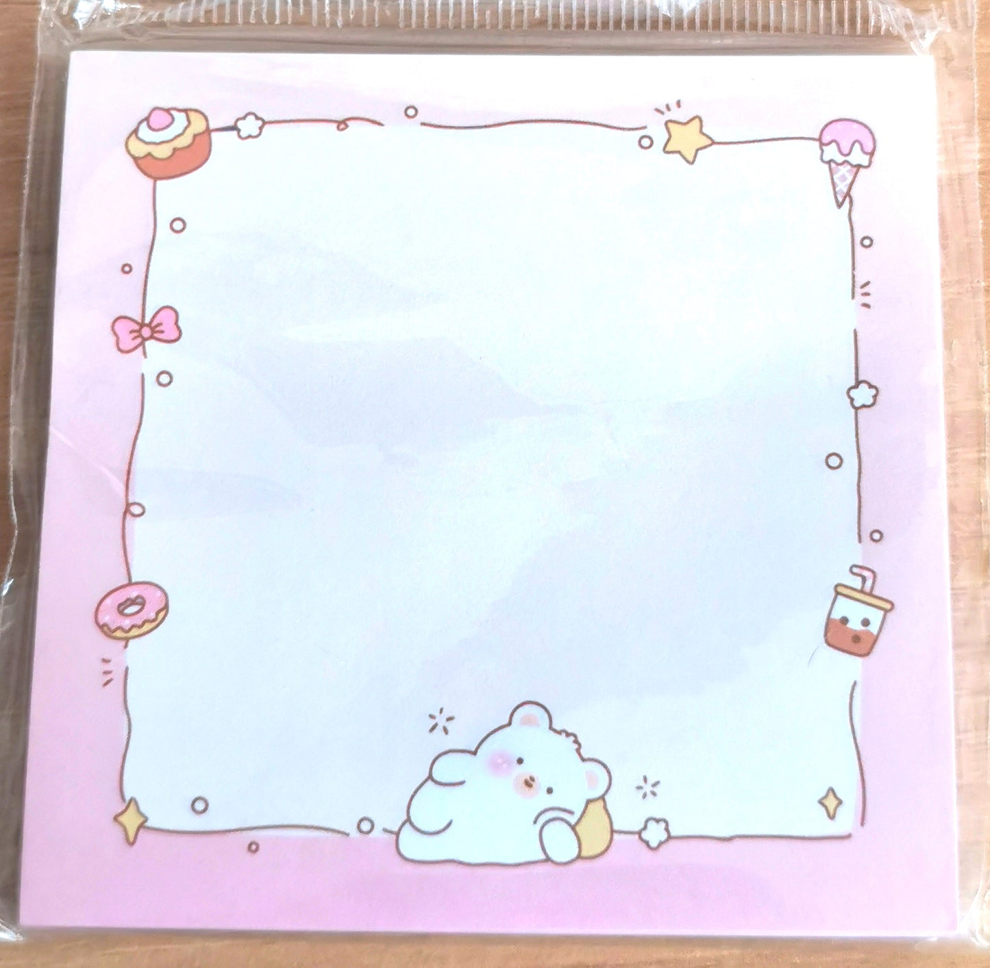 Cute Sticky Notes 3x3 memo pad with strong self-adhesive, colourful and fun stationery for office, school, home, or gifting.