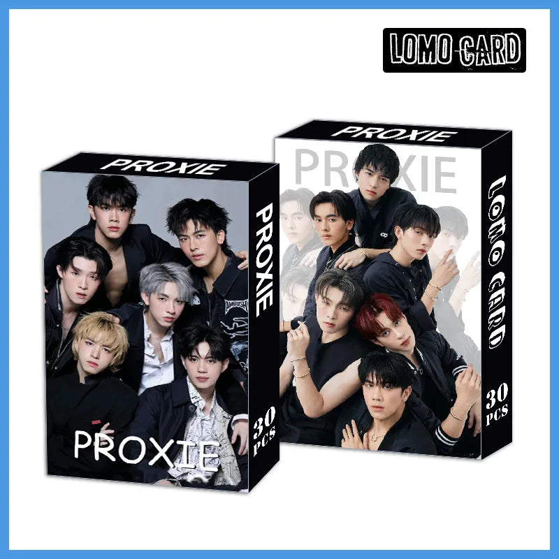 Proxie 30 LOMO Card Set, cover of Option 2 featuring TPOP band members, official collectible card pack with individual and group photos.