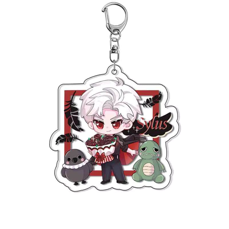 Love and Deepspace Cute Acrylic Keyrings – Xavier, Zayne, Rafayel, Sylus