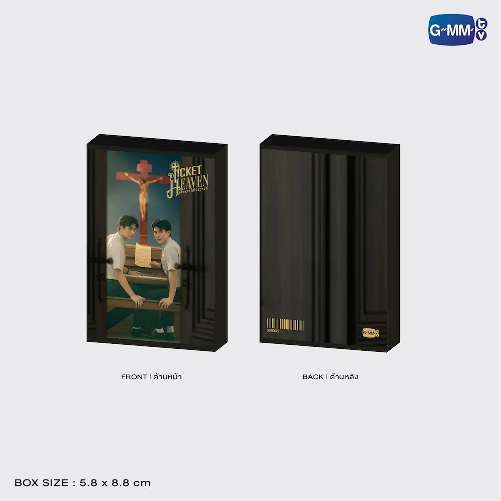 Ticket To Heaven collectible card set packaging front and back with size details official GMMTV Gemini Fourth photocard set