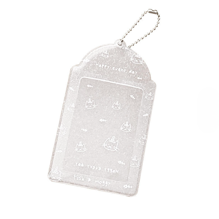 3 inch glitter card sleeve close up glitter finish UV varnish coating transparent PVC photocard holder decorative star and heart sparkle design detail