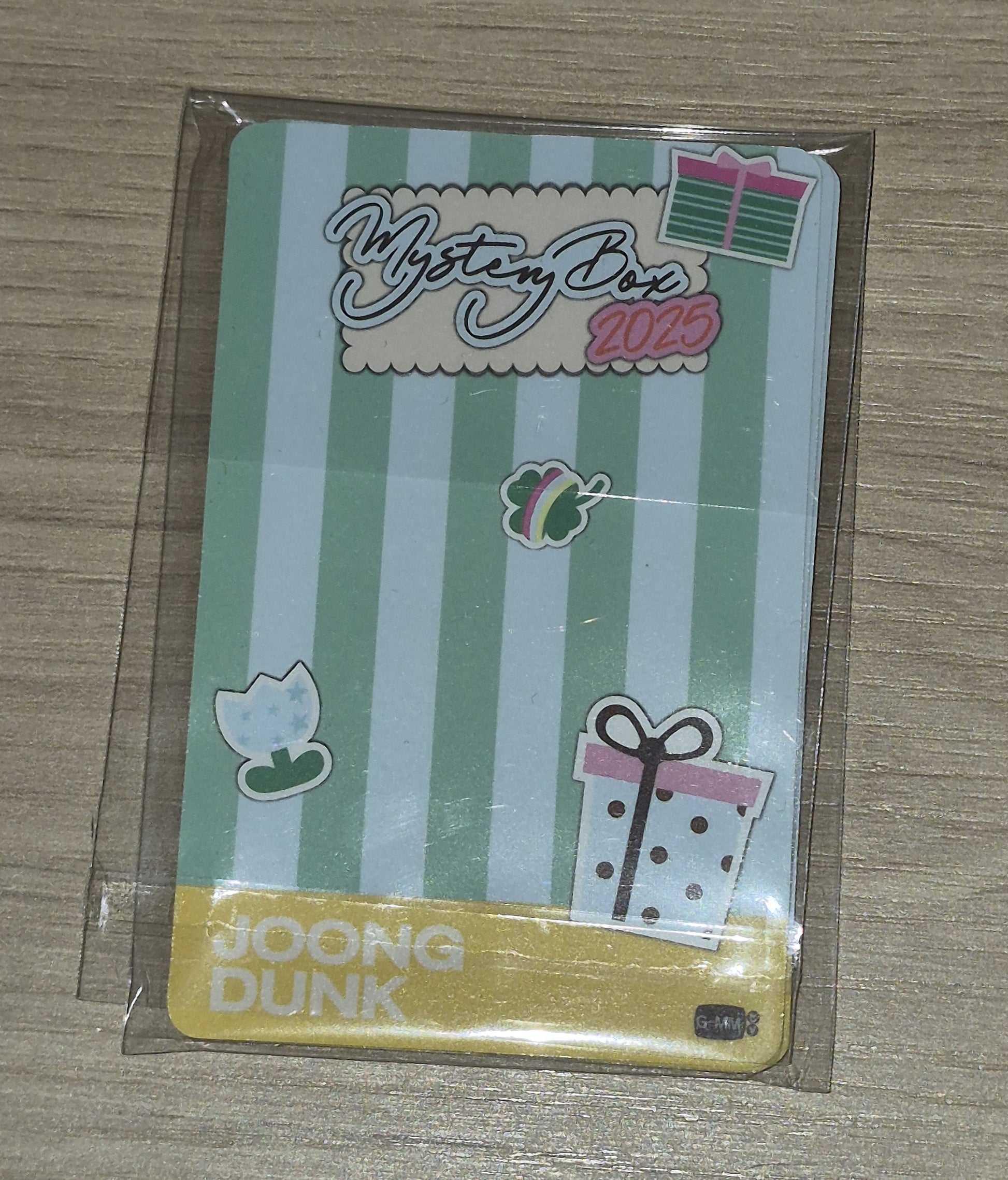 JoongDunk mystery box special photocard set official GMMTV merchandise collectible photocards JoongDunk exclusive design preview GMMTV Mystery Box 2025 - back of cards shown.