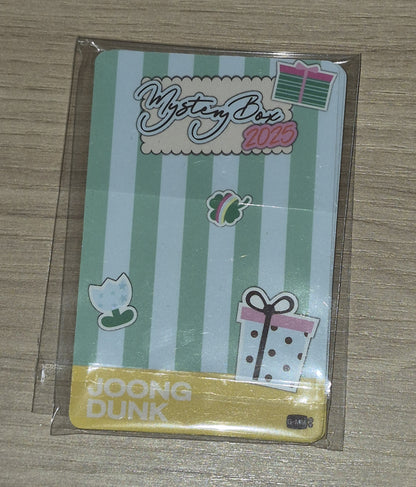 JoongDunk mystery box special photocard set official GMMTV merchandise collectible photocards JoongDunk exclusive design preview GMMTV Mystery Box 2025 - back of cards shown.