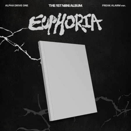 ALPHA DRIVE ONE EUPHORIA 1st Mini Album Freak Alarm version – sealed K-pop album with photobook, CD, random photocard, staff pass, lyrics, folded poster, postcard, tracking journal, and sticker, official pre-order merchandise.