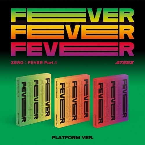 ATEEZ ZERO : FEVER Part.1 Platform Version, front covers of all three versions (Diary, THANXX, INCEPTION), official K-pop album with random photocards.
