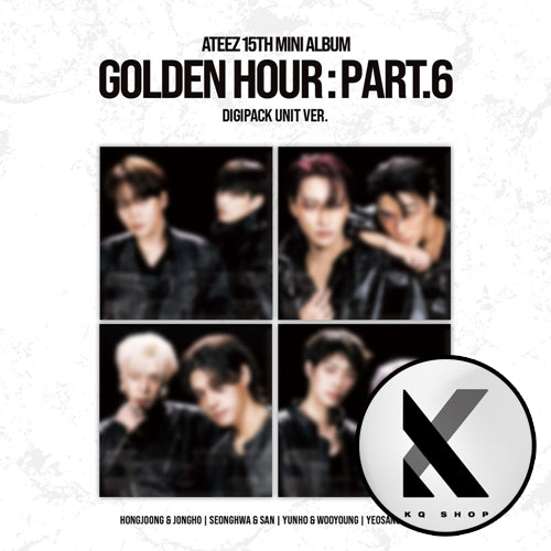 ATEEZ GOLDEN HOUR Part 6 DIGIPACK UNIT Ver album cover preview with KQ SHOP POB official Kpop 15th Mini Album