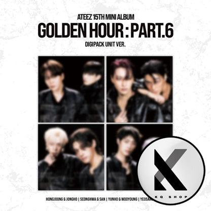 ATEEZ GOLDEN HOUR Part 6 DIGIPACK UNIT Ver album cover preview with KQ SHOP POB official Kpop 15th Mini Album