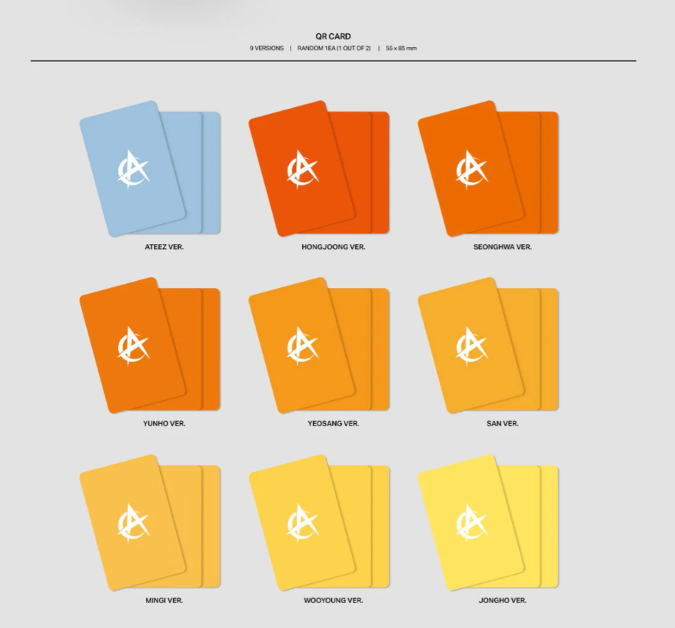 ATEEZ 12th Mini Album [GOLDEN HOUR: Part.3] POCA Album Version, QR card (1 of 2), official K-pop fan collectible.