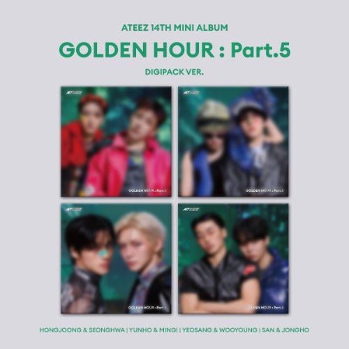 ATEEZ Golden Hour Part 5 Digipack Unit Ver blurred preview of 4 unit versions official Kpop album 