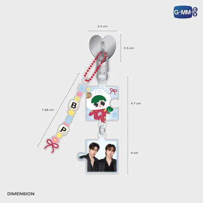 BounPrem phone buckle with size details official GMMTV phone accessory featuring Paody acrylic character design