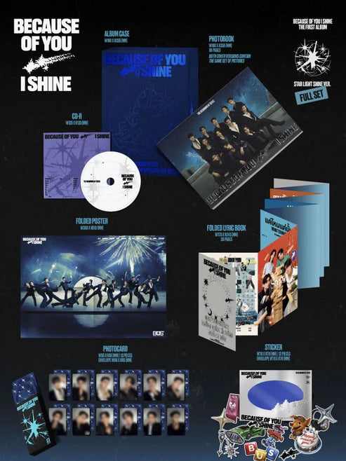 [Pre Order] BUS - BECAUSE OF YOU, I SHINE FULL SET ALBUM STAR LIGHT SHINE VERSION