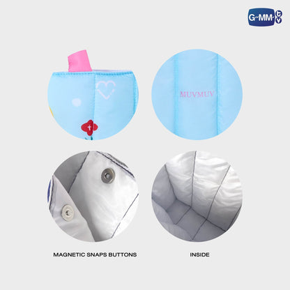 GMMTV POP UP STORE IN OSAKA 2024 Fluffy Bag interior compartment stitching details and magnetic snap button closure official GMMTV merchandise