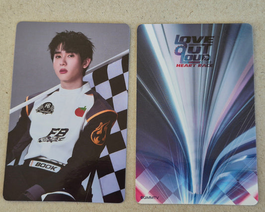 Book LOVE OUT LOUD FAN FEST 2026 HEART RACE collectible photocard front and back official GMMTV ForceBook merchandise