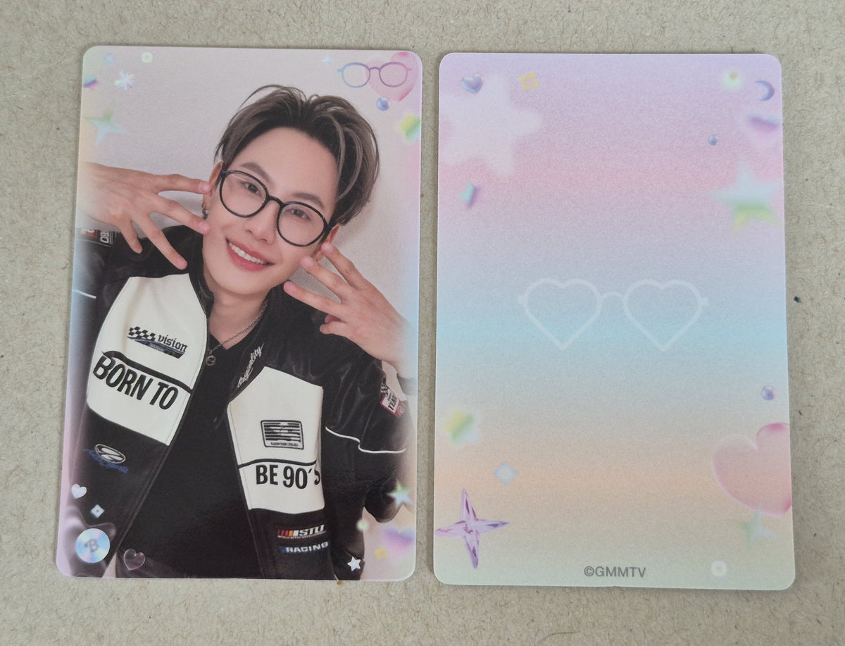 Boun BOYS ALL EYES HERE collectible photocard front and back official GMMTV BounPrem merchandise.