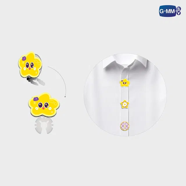 Ceri button cover set attached to shirt buttons official GMMTV character accessory styling example