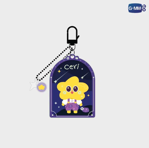 CERI glow acrylic keychain front view official glow-in-the-dark merch 9.5x4.3cm