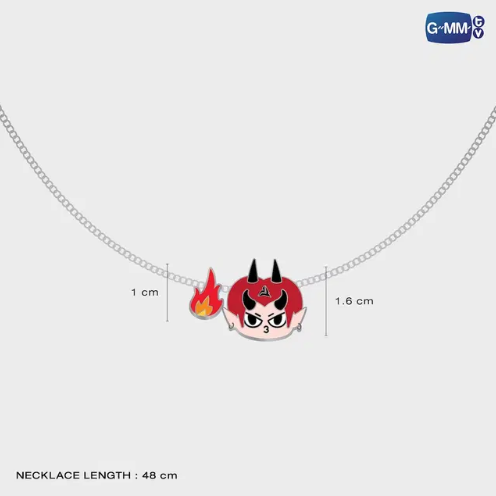 DOMIIA charm necklace size guide 48cm stainless steel chain with flame charm pendant dimensions GMMTV official