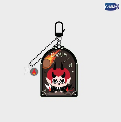 Front view of DOMIIA glow-in-the-dark acrylic keychain official merchandise