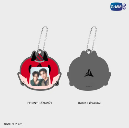 DOMIIA acrylic keychain front and back with size 5 x 8 cm