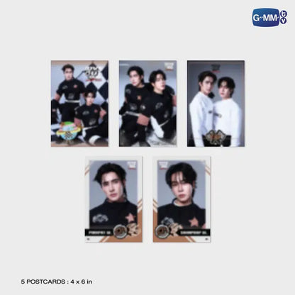 EarthMix postcards set of 5 Heart Race 2026 official GMMTV collectible photo prints featuring Earth Pirapat and Mix Sahaphap