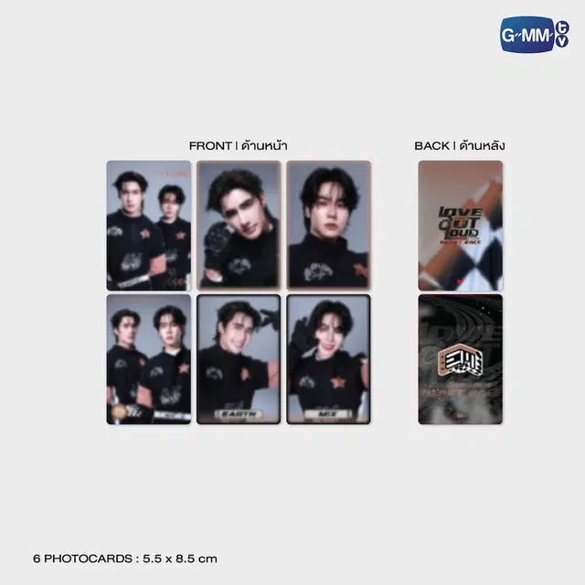 EarthMix photocards set of 6 Heart Race 2026 official GMMTV collectible cards featuring Earth Pirapat and Mix Sahaphap