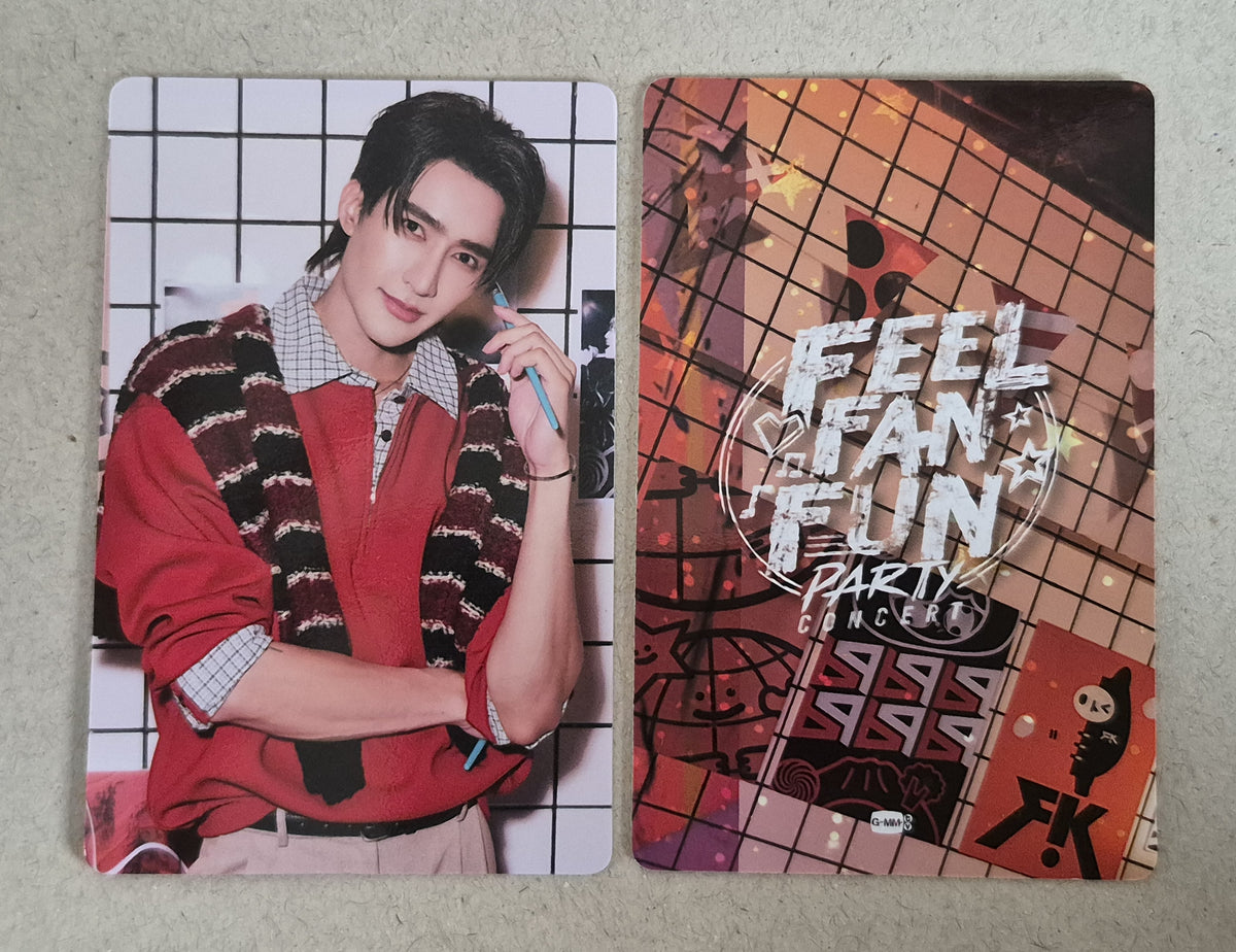 Earth 2 FEEL FAN FUN PARTY CONCERT collectible photocard front and back official GMMTV EarthMix merchandise.
