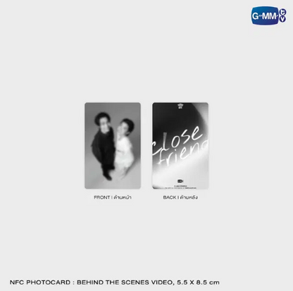Preview of the NFC photocard included with the CLOSE FRIEND FirstKhaotung photobook, used to unlock an exclusive behind‑the‑scenes video clip.