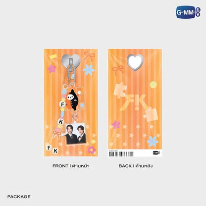 FirstKhaotung phone buckle packaging front and back official GMMTV merchandise featuring Yuzu Mumu phone charm accessory