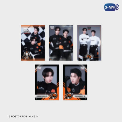 FirstKhaotung postcards set of 5 Heart Race 2026 official GMMTV collectible photo prints featuring First Kanaphan and Khaotung Thanawat