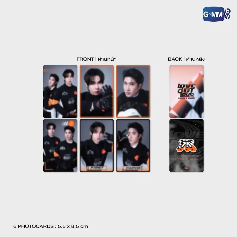 FirstKhaotung photocards set of 6 Heart Race 2026 official GMMTV collectible cards featuring First Kanaphan and Khaotung Thanawat