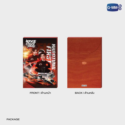 FirstKhaotung Mini Photo Set packaging front and back LOVE OUT LOUD FAN FEST 2026 Heart Race official GMMTV merchandise