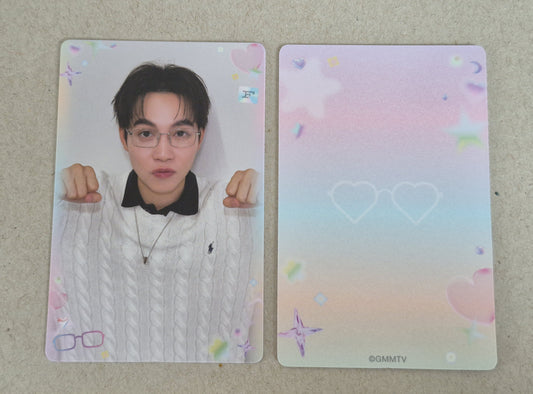 First BOYS ALL EYES HERE collectible photocard front and back official GMMTV FirstKhaotung merchandise.