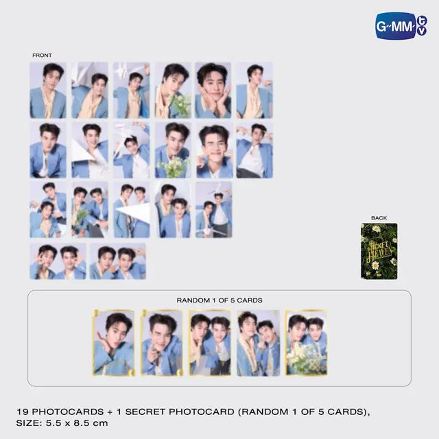 GeminiFourth Ticket to Heaven Fan Party photocard set preview featuring 20 collectible cards and 1 random bonus card with size details