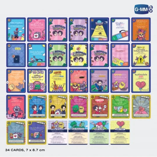 Official GF GAME OF FORTUNE Chance cards and property cards preview, 30 Chance cards and 4 property cards included, part of Gemini Fourth My Turn Concert merchandise.