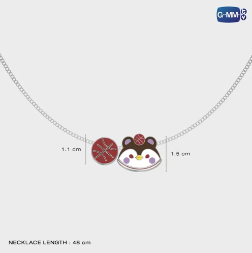 GUINZLY charm necklace size guide 48cm stainless steel chain with basketball charm pendant dimensions GMMTV official