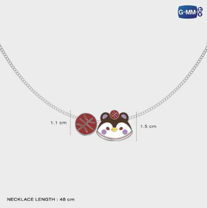 GUINZLY charm necklace size guide 48cm stainless steel chain with basketball charm pendant dimensions GMMTV official