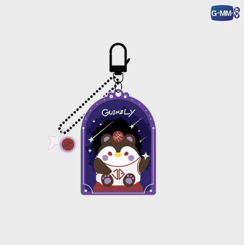 GUINZLY glow acrylic keychain glow in the dark cute character front view