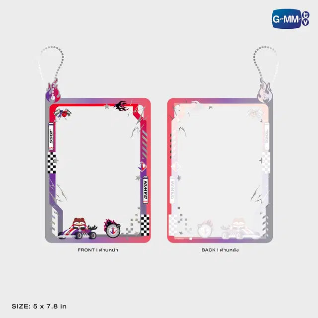 Guinzly postcard holder front and back view with size details official GMMTV collectible accessory