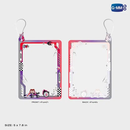 Guinzly postcard holder front and back view with size details official GMMTV collectible accessory